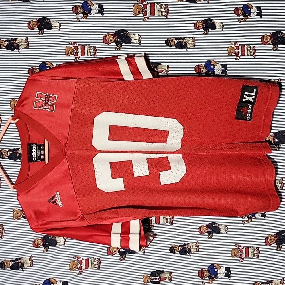 Vintage Nebraska Huskers Boys Jersey Adidas USA Made Xl 18-20